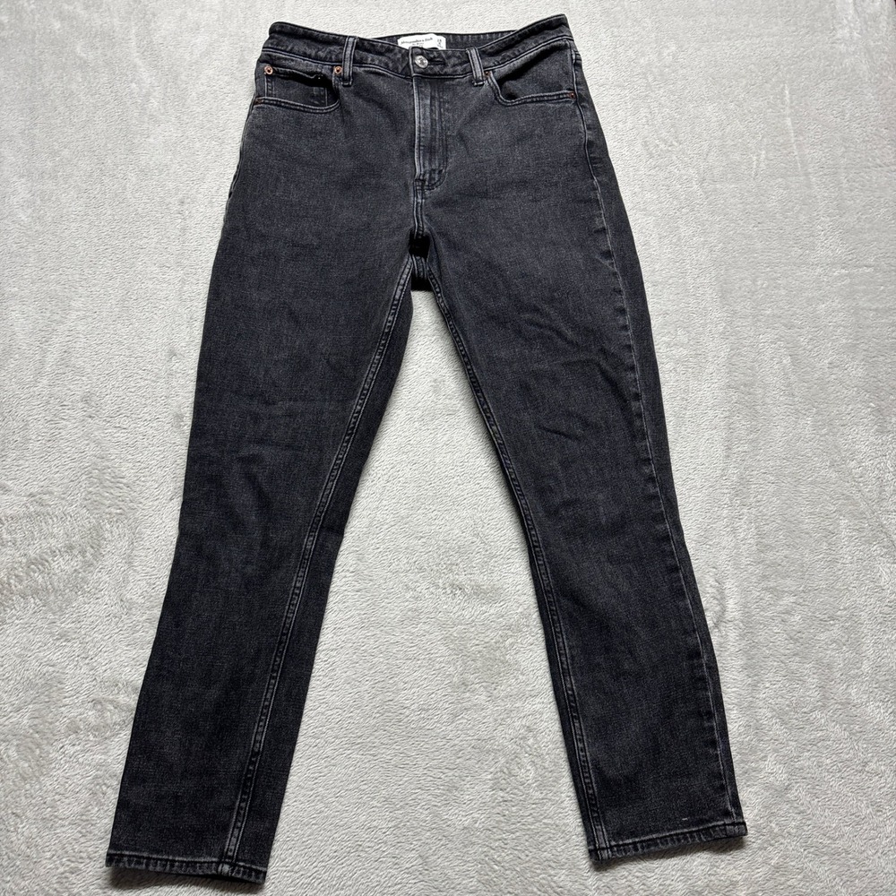 Abercrombie & Fitch Curve Love‎ The Skinny High Rise Black Denim Jeans 28/6